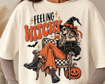 Feeling Witchy PNG,  Halloween Witchy Design (digital download)