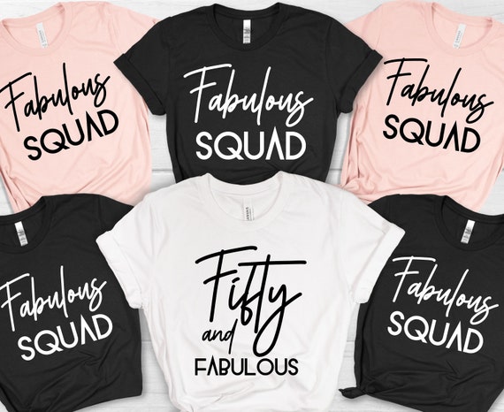 50th Birthday Squad PNG, Fifty and Fabulous Design (Digital Download)