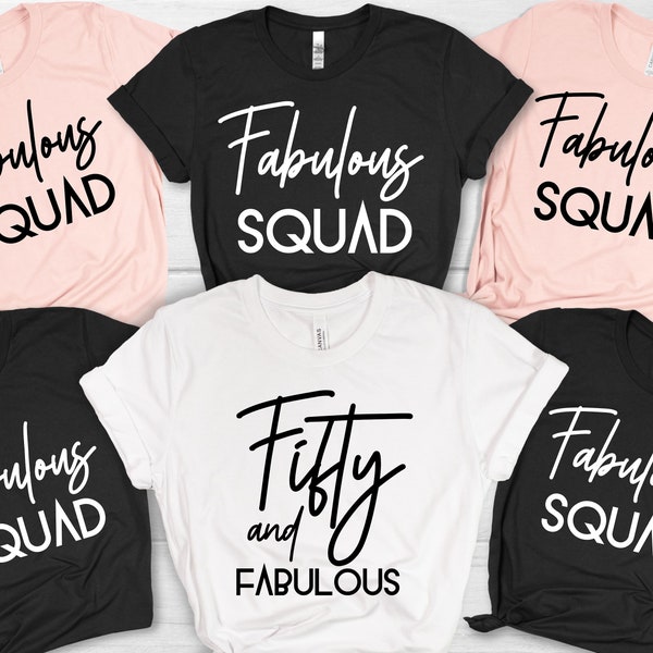 50th Birthday PNG, DIY Fifty and Fabulous Shirt, Happy Birthday, Birthday Squad Party Crew, 50th Birthday Gift Ideas, Birthday Queen PNG