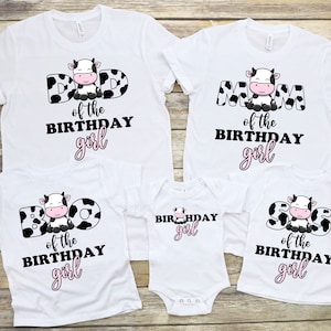 Anniversaire de la ferme PNG, bricolage anniversaire vache chemises, chemises fille anniversaire assorties, ferme anniversaire thème PNG, anniversaire de la basse-cour, thème de la vache