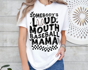 Loud Mouth Baseball Mama PNG, Sports Mom Shirt Design (Digital Download)