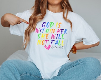 Christian Bible Verse PNG, God Is Within Her (Digital Download)