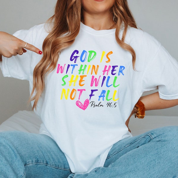 Christian png, God Is Within Her She Will Not Fall, PNG ONLY, Bible Verse, Faith PNG, Jesus png, Religious Gift, Faith, Bible Quote