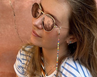 Handmade Multicoloured Beaded Sunglasses Chain