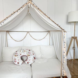 Cotton MUSLIN canopy, bed canopy, house bed canopy, baby room curtains,