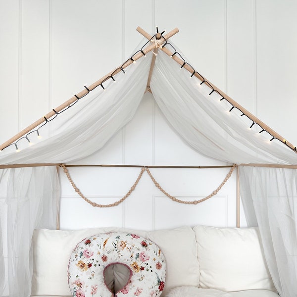 2 pcs white CANOPY, bed canopy, house bed canopy, crib canopy, baby bed curtains, soft thin tulle, canopy for girls, montessori bed curtains