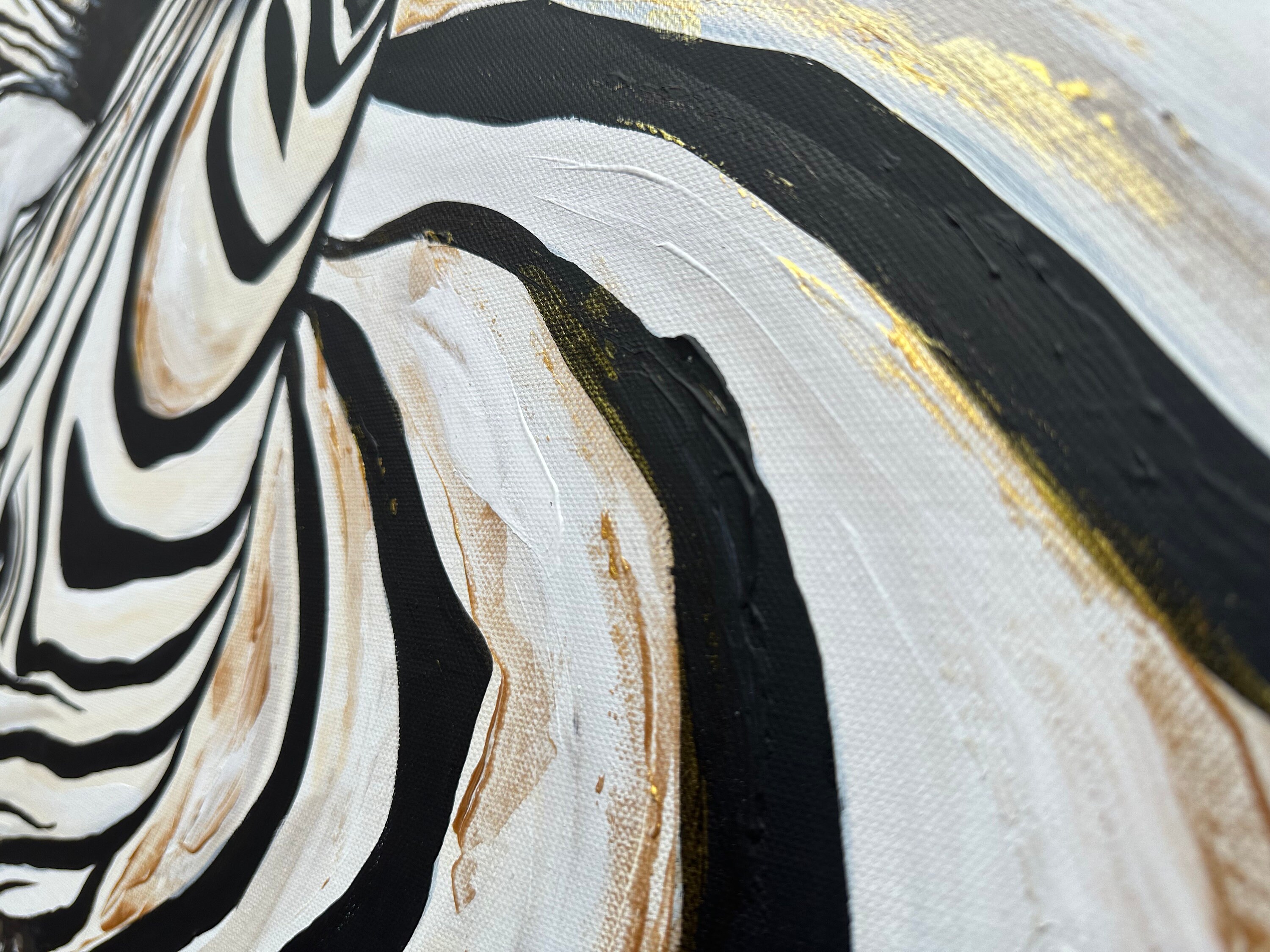 Zebra Painting on Canvas. Zebra Print. Zebra Wall Art. Black Etsy