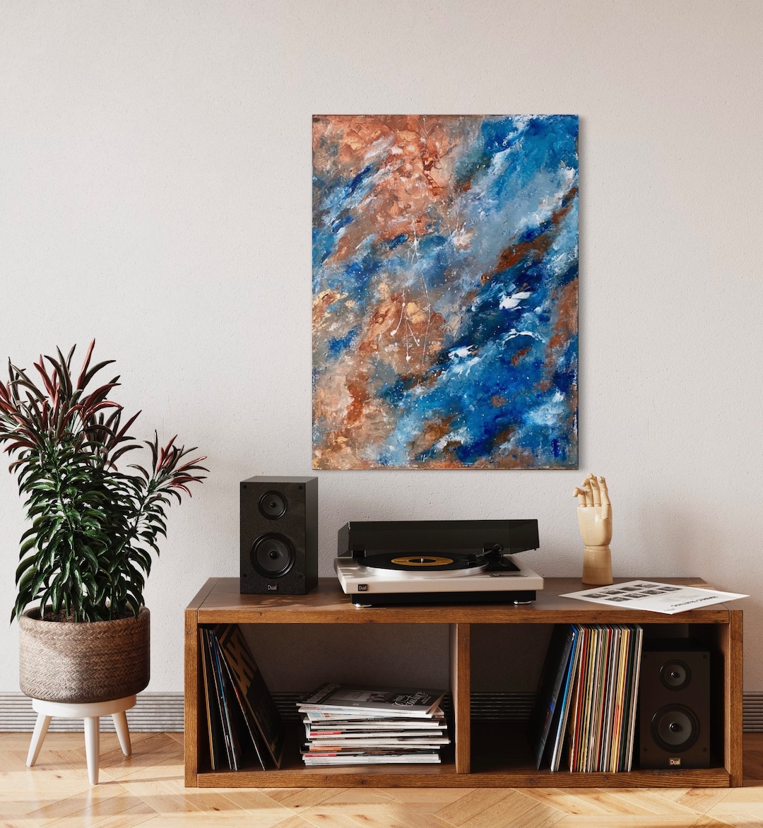 Abstract Art Blue. Abstract Blue Wall Art.painting Abstract. Galaxy