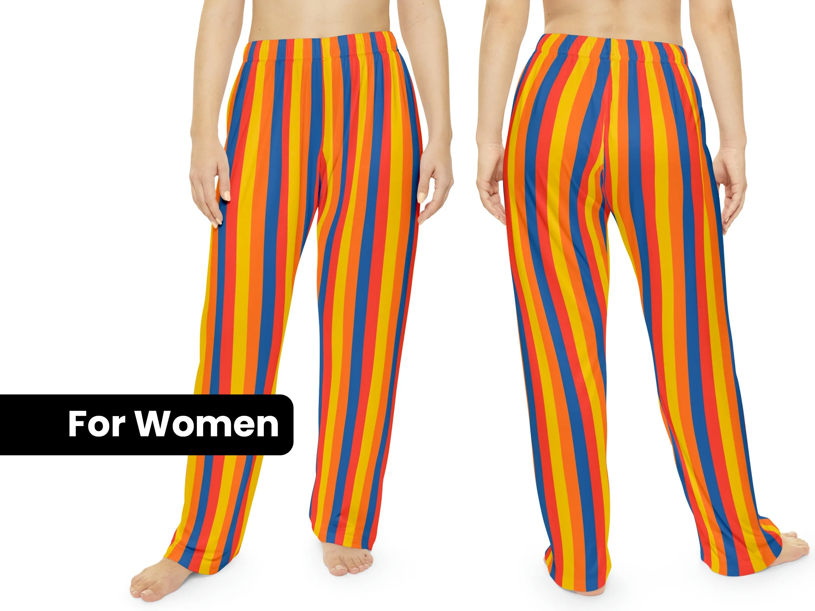 Retro Rainbow Clowncore Wide Leg Pants Striped Clown Pants Etsy