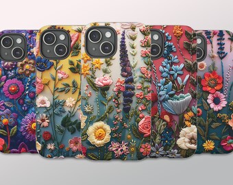 Elegant Wildflower Phone Case Aesthetic Phone Case Boho Floral iPhone 15 Plus 15 Pro Max 14 Plus 14 Pro Max 13 Pro Max 12 Pro Samsung Pixel