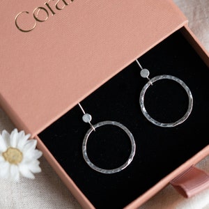 Handmade Hammered Recycled Silver Circle Earrings
