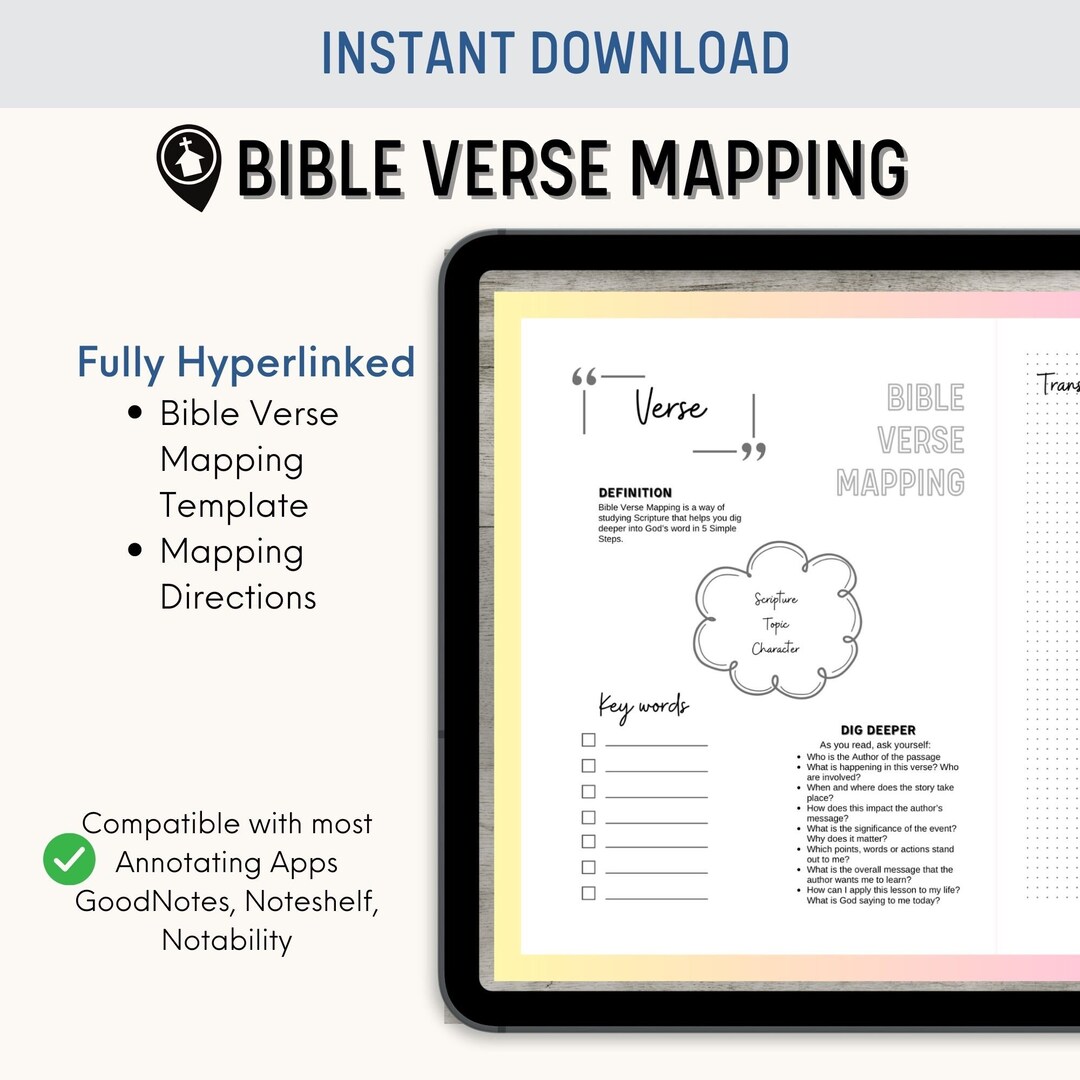 BIBLE VERSE MAPPING Digital Bible Study Journal Goodnotes Notability ...