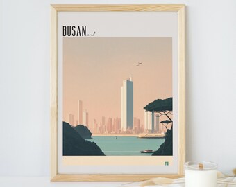 Busan-seoul- Digital download - citys-Minimalist style printable wall art -