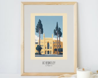 UC Berkeley -Digitaler Download -Druckbare Wandkunst im minimalistischen Stil -