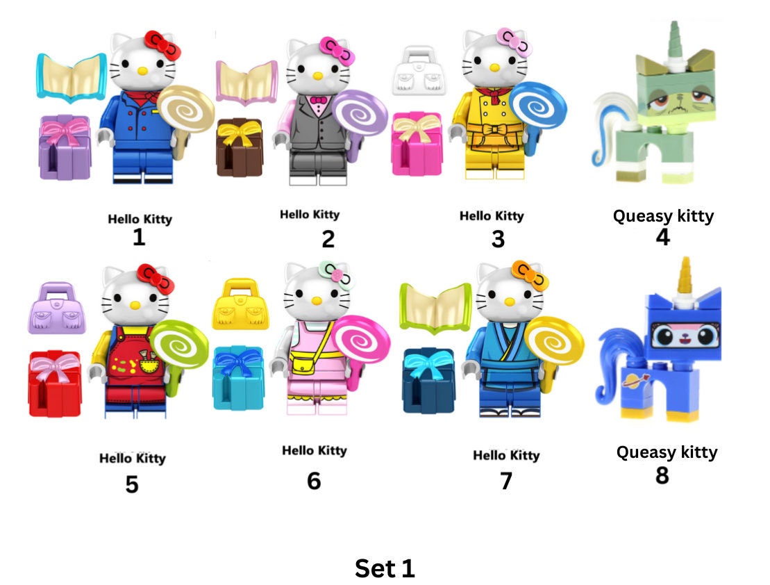 Hello Kitty Minifigures Custom Compatible Lego Hello Kitty Set Etsy