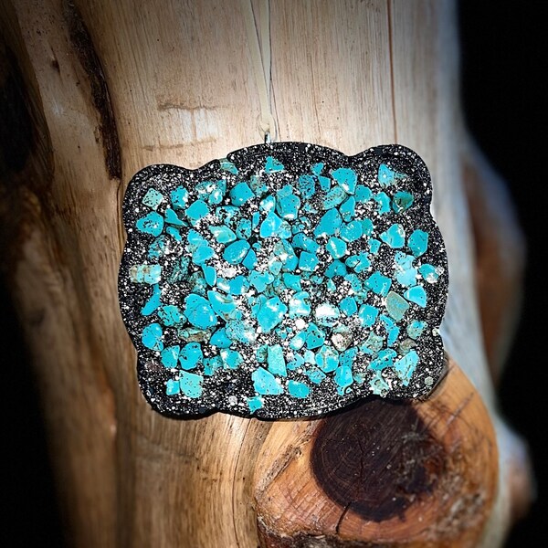 Belt Buckle W/Turquoise Freshie!