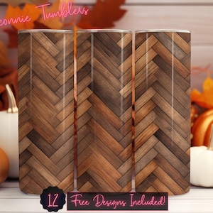 Herringbone wood seamless tumbler design wrap, 20 oz Skinny Tumbler Sublimation, Straight Tumbler, Instant Download PNG