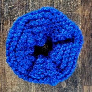 Royal Blue Scrunchie Knitted Hair Tie 3-Pack