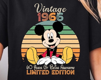 Vintage 1966 Mickey Mouse T-Shirt: 60th Birthday Anniversary