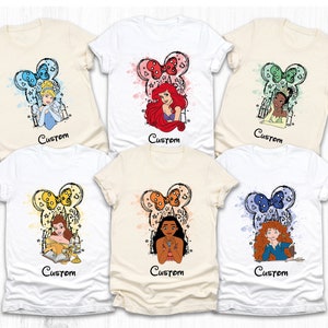 Custom Disney Princess Shirt, Princess Cinderella Shirt, Princess Ariel Shirt, Princess Moana Shirt, Mother Daughter Shirt,