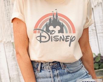 Camiseta del Castillo Arcoíris de Disney, camiseta vintage de Disney, camiseta familiar de Disney, camiseta de viaje de Disney, camiseta retro de Disney, camiseta de Disneyworld.