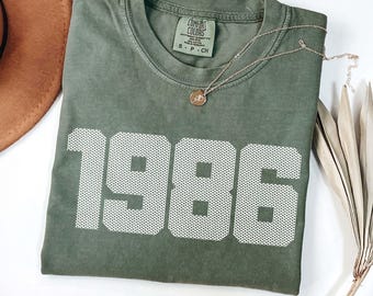 Comfort Colors 1986 Birthday Tee: Retro 40th Anniversary, oversized washed  tee