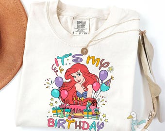 It's My Birthday Comfort Colors® Shirts, Little Mermaid Ariel Girls shirt, Disney Princess Shirts, Girl Birthday Shirts, Ariel Princess Tee