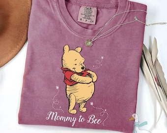 Comfort Colors® Mommy To Bee Shirt, Pregnancy Reveal Shirt, mommy to bee, Pooh Bear shirts, Winnie The Pooh Tee, mommy to be shirt,