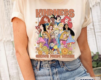 Kindness Grows T-Shirt: Floral Princess World Magical Kingdom Tee