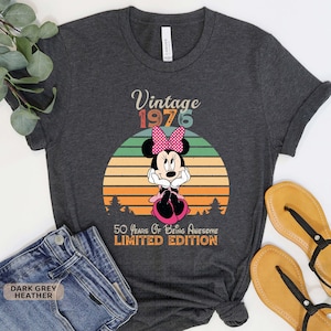 Personalized Vintage 1976 Minnie Mouse T-shirt: 50th Birthday Gift image 4