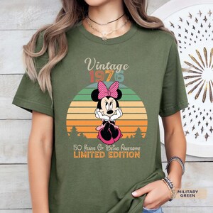 Personalized Vintage 1976 Minnie Mouse T-shirt: 50th Birthday Gift image 3