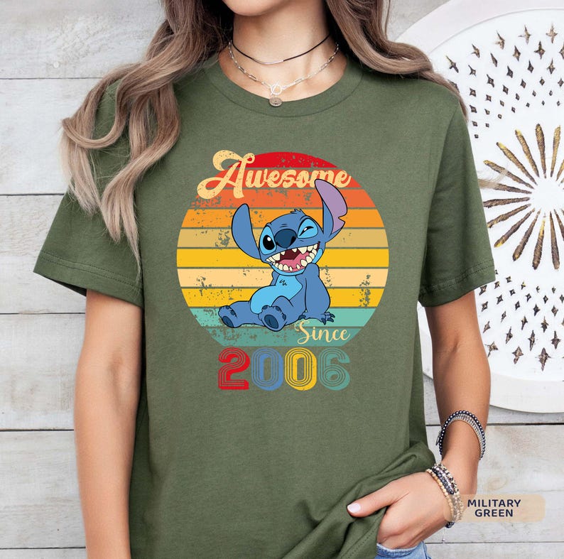 Custom Awesome Since 1976 Birthday Tee, Stitch Shirt, 50th Birthday Shirt, Disney 50th Birthday Disney Birthday Tee image 3