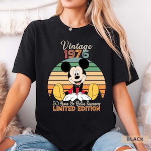 Custom Vintage 1976 Mickey Mouse T-shirt: 50th Birthday Anniversary