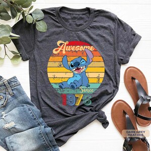 Custom Awesome Since 1976 Birthday Tee, Stitch Shirt, 50th Birthday Shirt, Disney 50th Birthday Disney Birthday Tee