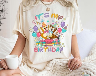 It's My Birthday Chip And Dale Comfort Colors Tee, Disney Chip And Dale Birthday Tee, Birthday Squad Shirt, Disneyworld Family Birthday Tee