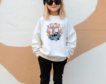 It's My Birthday Stitch Sweatshirt, Stitch Birthday Sweatshirt, Disney Birthday Shirt, Disney Birthday Party, Disney Birthday Squad Shirts