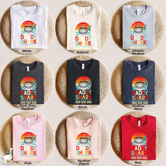 Daddy Shark Doo Doo Doo Funny Gift Sunset T-Shirt Daddy Shark Doo Doo Doo Funny Gift Sunset T-Shirt