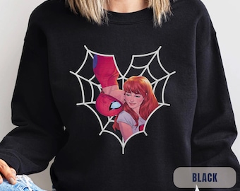 Spiderman & Mary Jane Valentines Sweatshirt: Birthday Gift Hoodie
