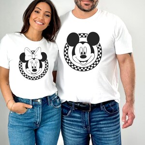 Retro Disney Shirts, Mickey Minnie Checkered Shirt, Retro Disney Shirts, Disney Shirts Women, Disney Family Shirts, Minnie Mouse Shirt