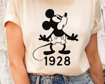Mickey Est 1928 T-Shirt- Retro Mickey Mouse Shirt, Disney World Shirt, Cute Mickey Shirt, Disneyland Shirt, Disney Shirt, Disney Fans Gift,