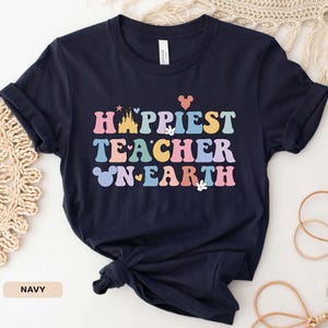 Disney Teacher Shirt, Disney Mickey Mouse Happiest Teacher On Earth Shirts, Teacher Man/Womens Shirt, Happiest Place On Earth Shirt,