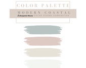 Modern Coastal Color Scheme Benjamin Moore, Modern Coastal Paint Color Combinations, Calm Coastal Coordinating Paint Colors