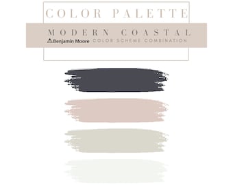 Modern Coastal Color Scheme Benjamin Moore, Modern Coastal Paint Color Combinations, Calm Coastal Coordinating Paint Colors