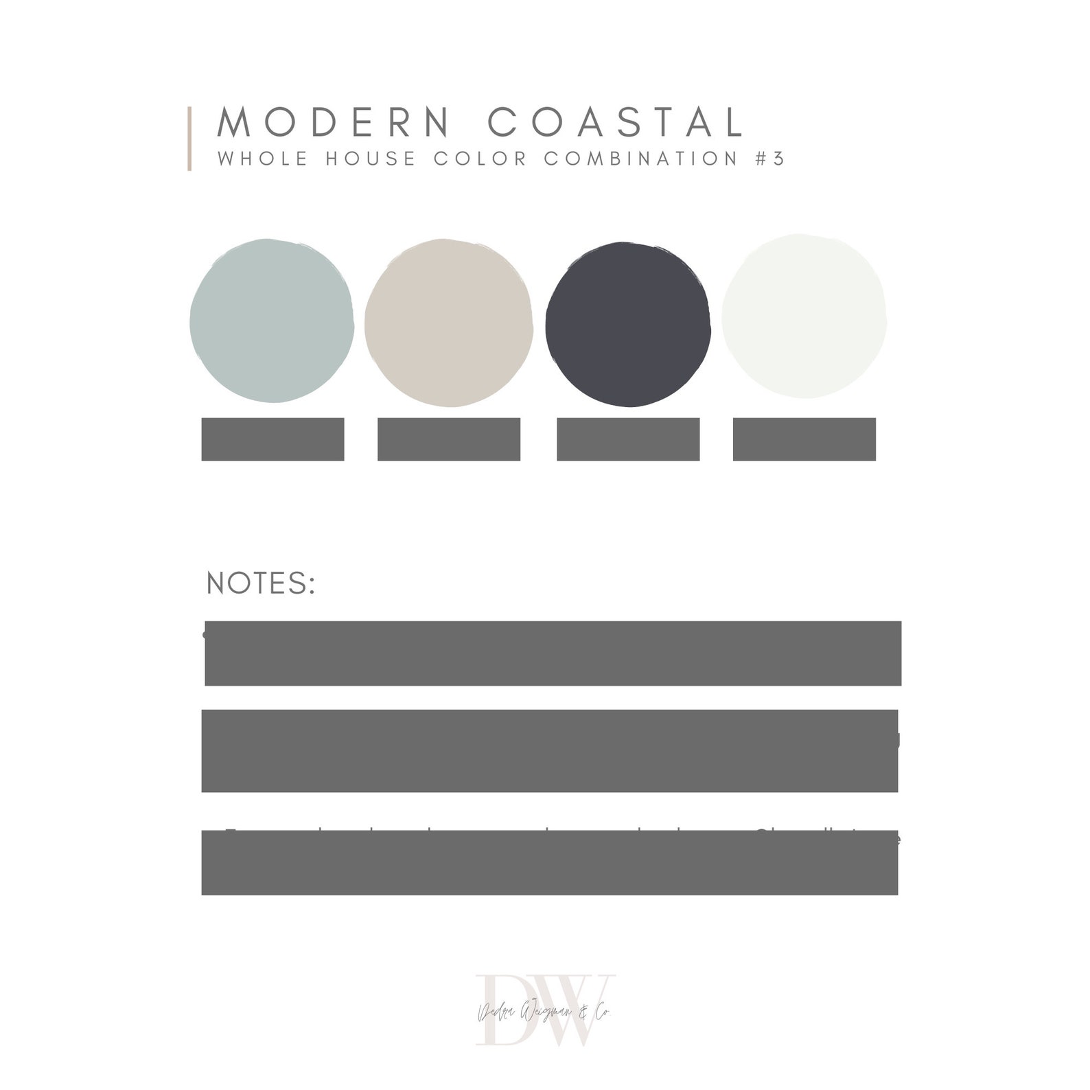 Modern Coastal Benjamin Moore Paint Palette, Neutral Coastal Home