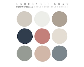Agreeable Gray Sherwin Williams Paint Palette, Neutral Interior Home, Neutral Interior Paint Colors
