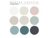 Modern Coastal Benjamin Moore Paint Palette, Neutral Coastal Home, Interior Paint Colors, Coastal Paint Colors, Interior Paint Palette