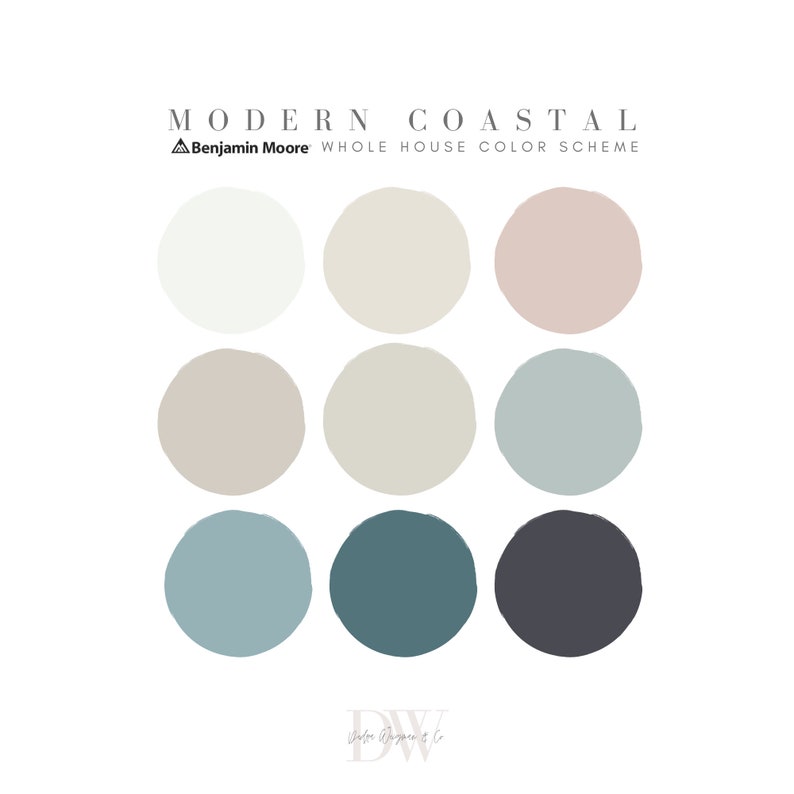 Modern Coastal Benjamin Moore Paint Palette, Neutral Coastal Home ...