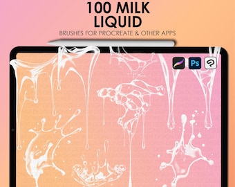 Procreate milk liquid stamps | Manga Procreate liquid stamps | Anime splash Procreate milk brushes | Photoshop liquid brushes