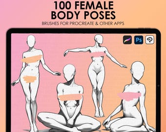 Procreate Body Pose Stamps | Procreate Body Brushes | Procreate Pose Stamps | Photoshop Pose Brushes | Clip Studio Paint Poses