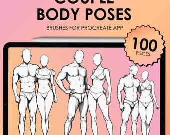 Procreate Couple Pose Stamps | Couple Pose Procreate Brushes